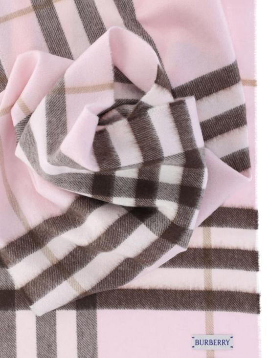 26FW 버버리 체크 캐시미어 스카프 8113947C2902 Pink - BURBERRY