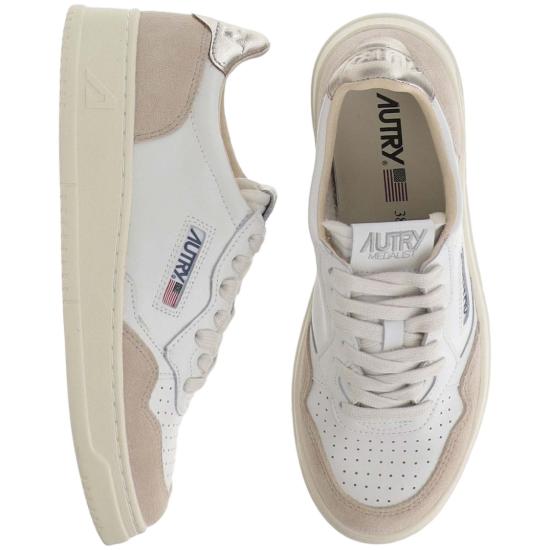 26FW 오트리 메달리스트 로우 레더 스니커즈 AULWLS75LEATSUEDEWHTGOLD Neutrals - AUTRY