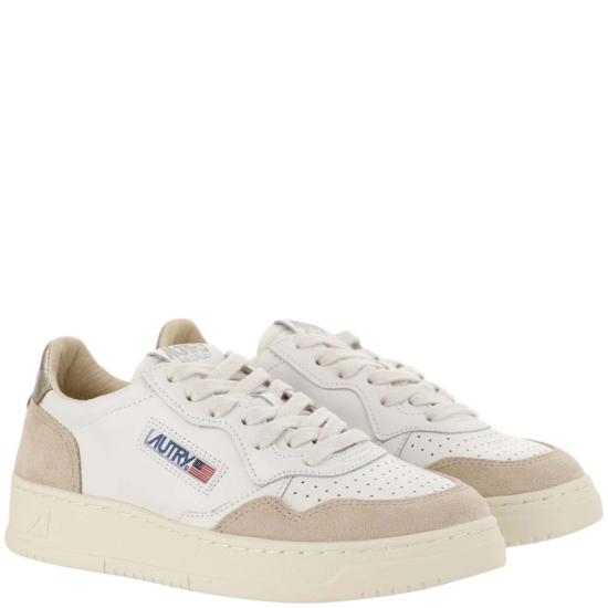 26FW 오트리 메달리스트 로우 레더 스니커즈 AULWLS75LEATSUEDEWHTGOLD Neutrals - AUTRY