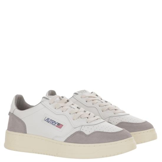 26FW 오트리 메달리스트 로우 스니커즈 AULMFT15SOFLEASUEWHTCEMENTO Grey - AUTRY