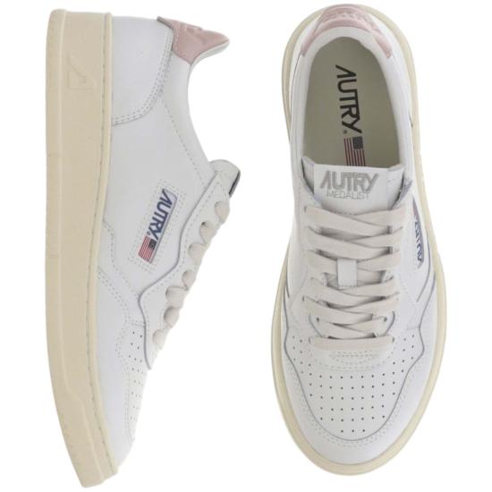26FW 오트리 메달리스트 로우 레더 스니커즈 AULWLL16LEATLEAT WHTPINK White - AUTRY