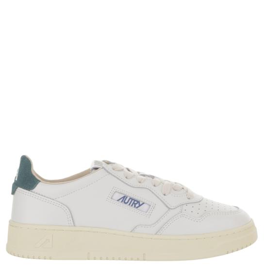 26FW 오트리 메달리스트 로우 스니커즈 AULMBJ02LEASUELOGOWHTDKSEA White