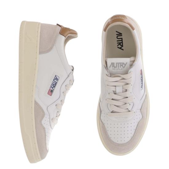 26FW 오트리 메달리스트 로우 레더 스니커즈 AULWLS16LEATSUEDEWHTLION Grey - AUTRY