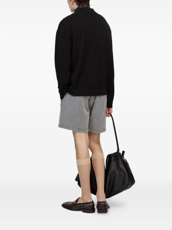 26FW 아크네 스튜디오 로고 울 니트 폴로 셔츠 로고 울 니트 폴로 셔츠 B60388 900 BROWN - ACNE STUDIOS
