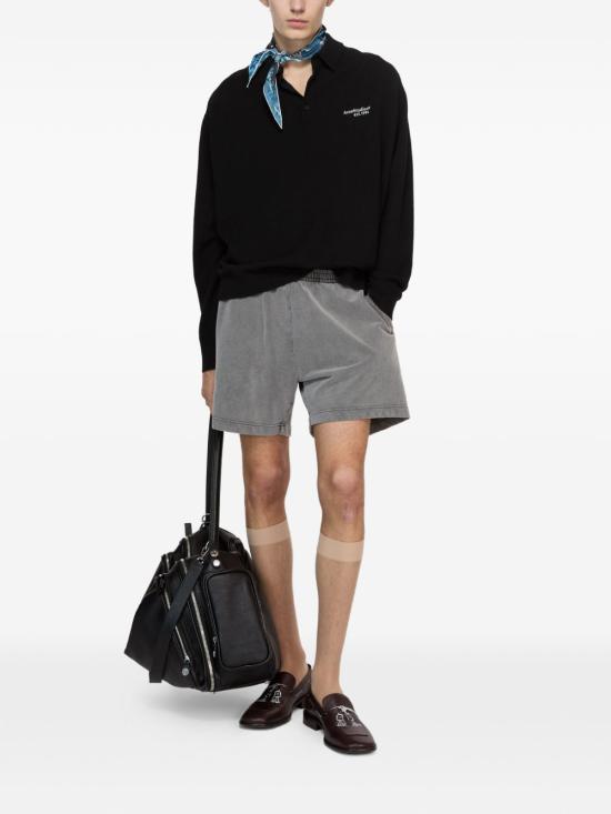 26FW 아크네 스튜디오 로고 울 니트 폴로 셔츠 로고 울 니트 폴로 셔츠 B60388 900 BROWN - ACNE STUDIOS