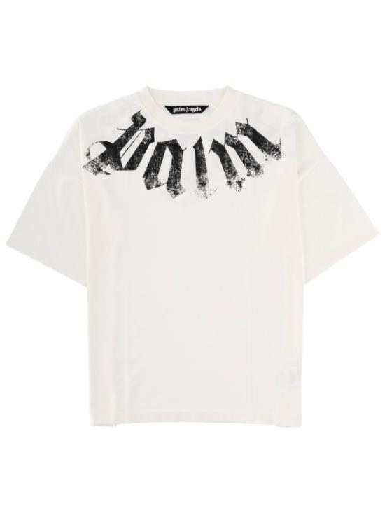  팜앤젤스 빅 넥 로고 루즈 티셔츠 PMAA10DS26 JER0020310 White