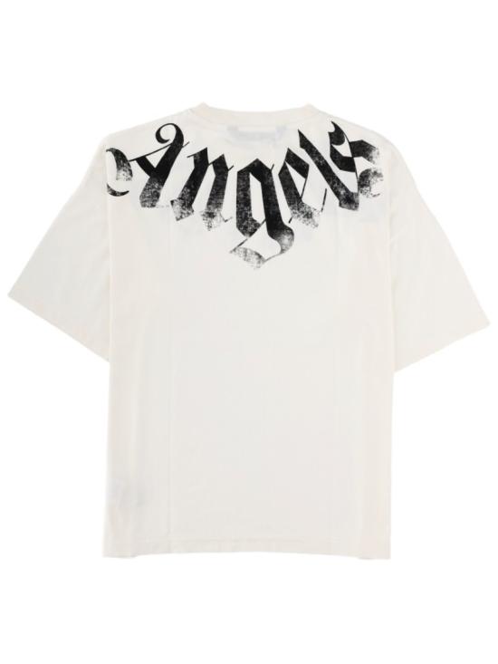  팜앤젤스 빅 넥 로고 루즈 티셔츠 PMAA10DS26 JER0020310 White - PALM ANGELS