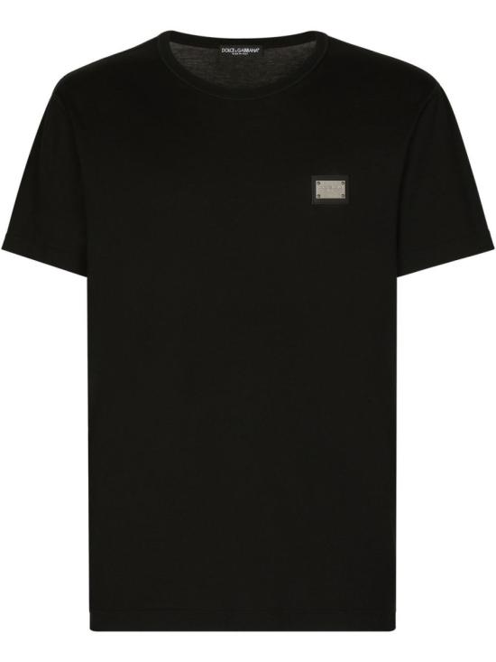 26SS 돌체앤가바나 로고 코튼 티셔츠 G8PT1TG7F2IN0000 Black