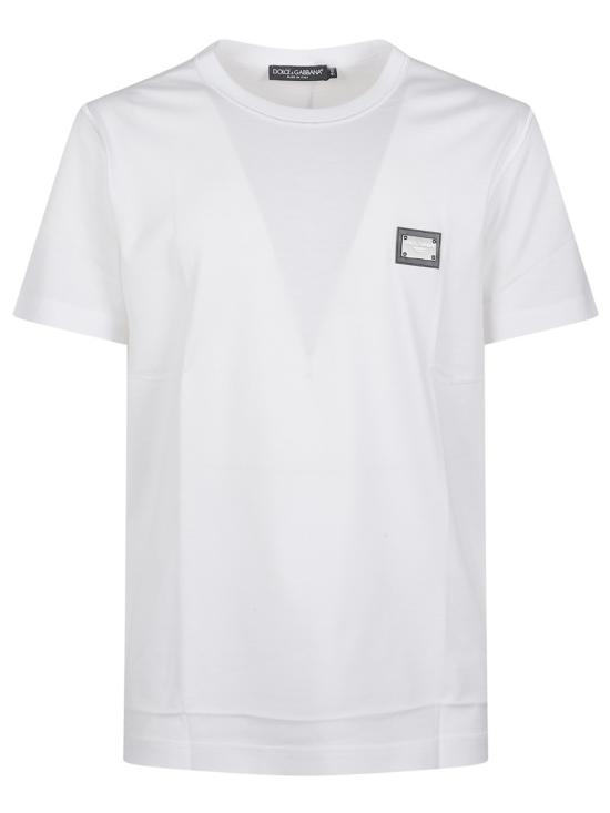 26SS 돌체앤가바나 로고 코튼 티셔츠 G8PT1TG7F2IW0800 White