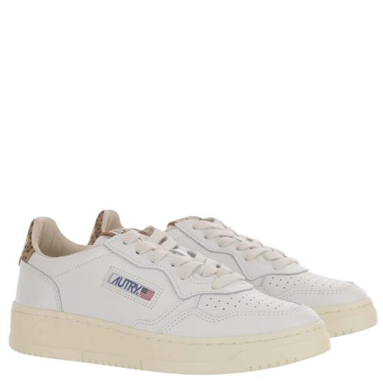 26FW 오트리 메달리스트 로우 레더 스니커즈 AULWHJ02LEASUECOLLEGWHTLEOPRINT Grey - AUTRY
