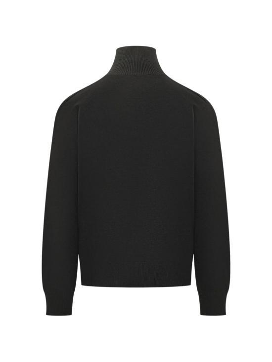 26SS 버버리 체크 트리밍 울 하프 지퍼 스웨터 8119436A1189 Black - BURBERRY