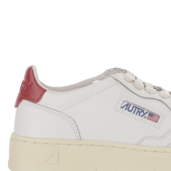 26FW 오트리 메달리스트 로우 레더 스니커즈 AULWLL33LEATLEATWHTDEEPCLARET Grey - AUTRY