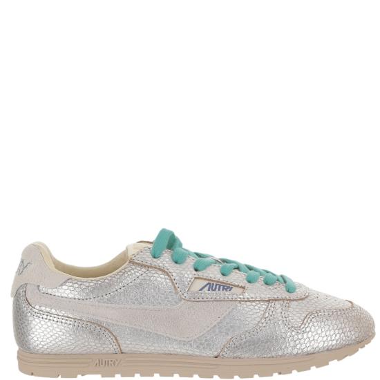 26FW 오트리 WINDSPIN 윈드스핀 스니커즈 WSLWXA01LEAVIPRINTSILVERWHT White