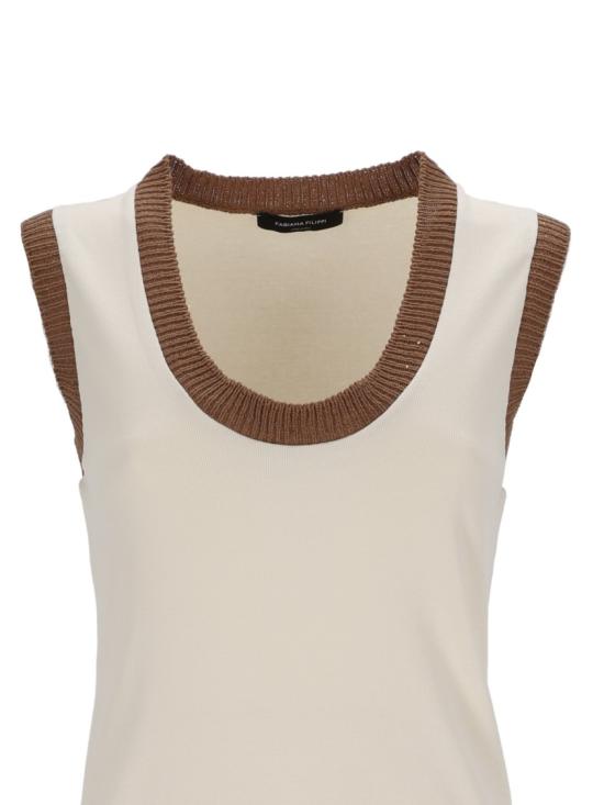 26SS 파비아나 필리피 시퀸 저지 탱크탑 JED276F582M224 Neutrals - FABIANA FILIPPI
