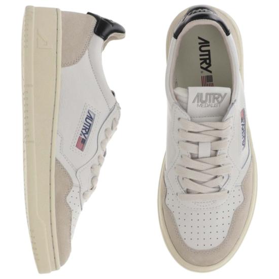 26FW 오트리 메달리스트 로우 레더 스니커즈 AULWLS21LEATSUEDE WHTBLK Grey - AUTRY