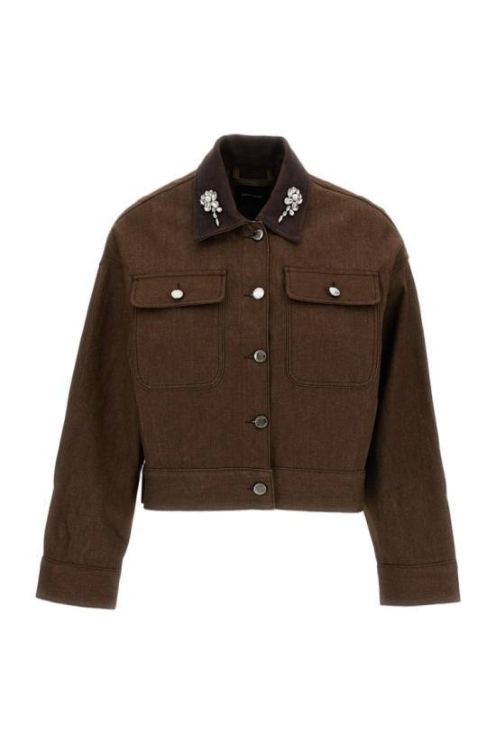 26FW 시몬로샤 자켓 6183B1355TANPEARLCLEAR Brown