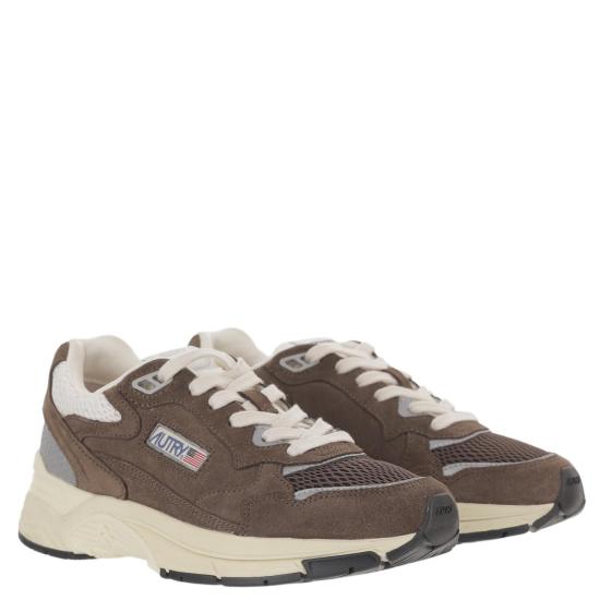 26FW 오트리 하이퍼웨이 스니커즈 HYLMUM25SUEDEMESHCOTTMARSH Grey - AUTRY