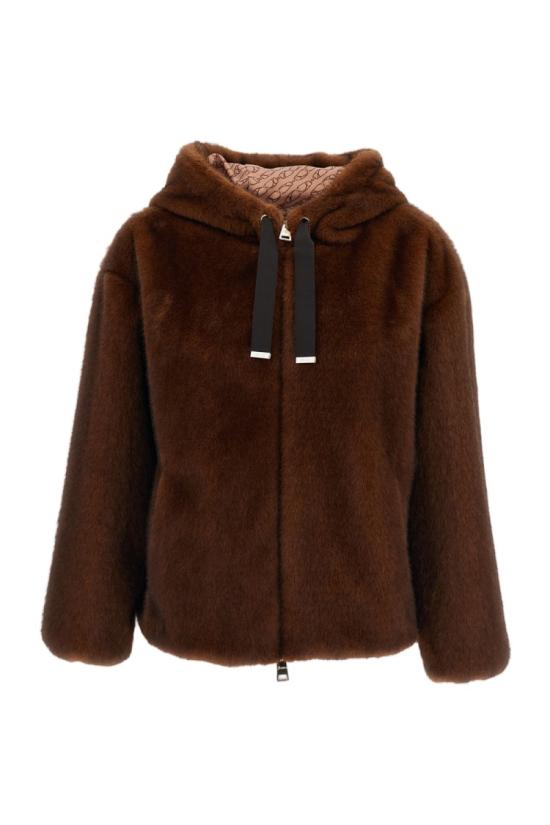  에르노 멜란지 얼터너티브 밍크 퍼 보머 자켓 GI000318D127398800 Brown - HERNO