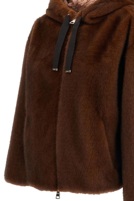  에르노 멜란지 얼터너티브 밍크 퍼 보머 자켓 GI000318D127398800 Brown - HERNO