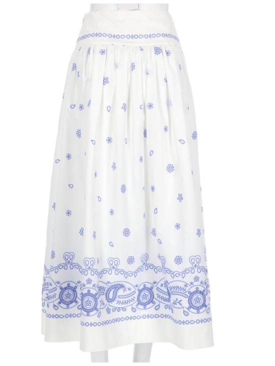 26SS 셀프 포트레이트 롱 스커트 AC26 008MSK W WHITE - SELF PORTRAIT