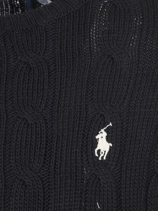 26SS 폴로 랄프로렌 포니 로고 피마코튼 케이블 니트 스웨터 211971869 006 Black - POLO RALPH LAUREN