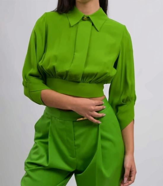 26SS 엘리자베타프랜치 블라우스 CA14761E2 EV3 Green - ELISABETTA FRANCHI