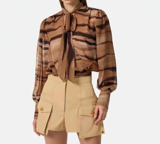 26SS 엘리자베타프랜치 블라우스 CA16062E2 470 Brown - ELISABETTA FRANCHI