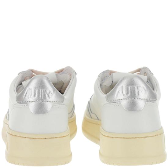 26FW 오트리 메달리스트 로우 레더 스니커즈 AULWLL05LEATLEATWHTSILVER White - AUTRY