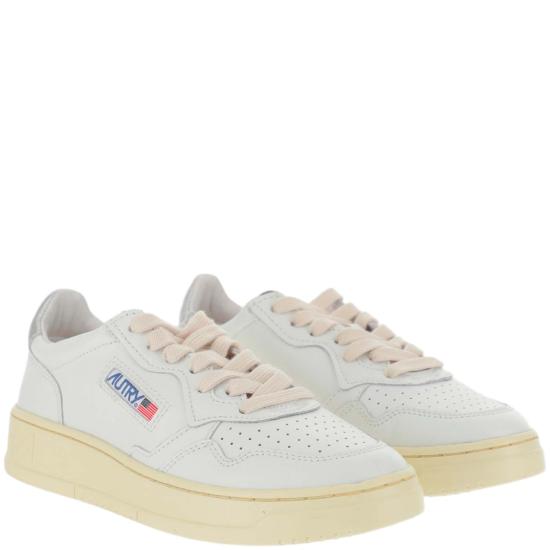 26FW 오트리 메달리스트 로우 레더 스니커즈 AULWLL05LEATLEATWHTSILVER White - AUTRY