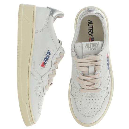 26FW 오트리 메달리스트 로우 레더 스니커즈 AULWLL05LEATLEATWHTSILVER White - AUTRY