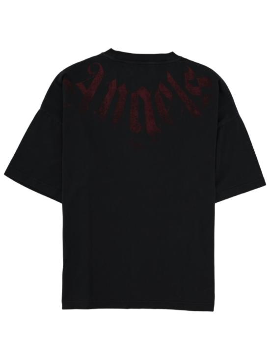  팜앤젤스 빅 넥 로고 루즈 티셔츠 PMAA10DS26 JER0021028 Black - PALM ANGELS