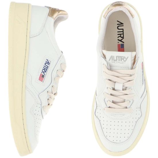 26FW 오트리 메달리스트 로우 레더 스니커즈 AULWLL06LEATLEATWHTGOLD White - AUTRY