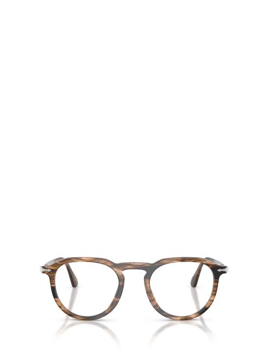 26FW 페르솔 안경 PO3387V 1236 STRIPED BLACK GREISH BROWN