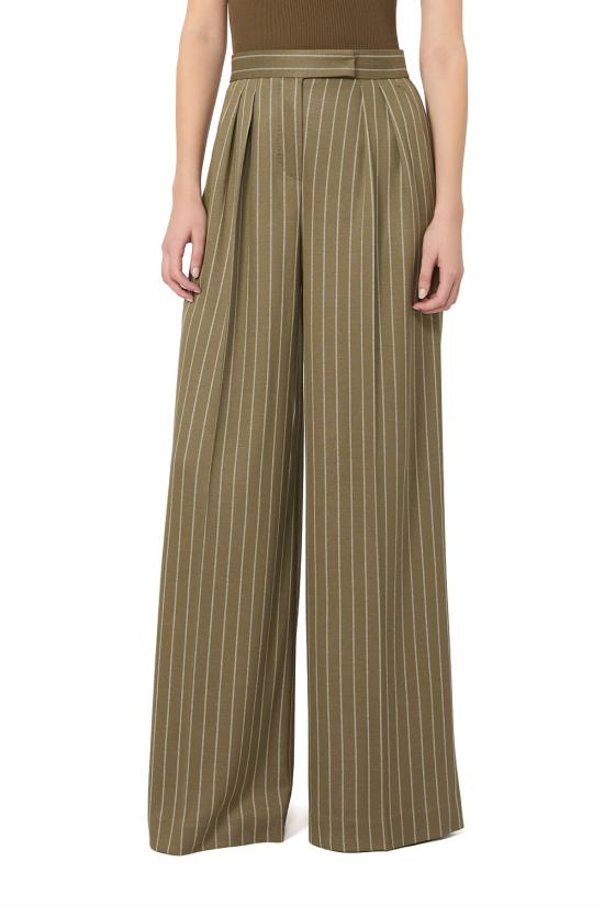 26FW 막스마라 팔라초 팬츠 2621786071600 001 Verde kaki - MAX MARA