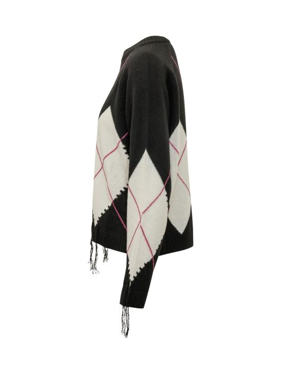 26FW 핑코 스웨터 107377A3JE ZBF NERO BIANCO FUXIA - PINKO