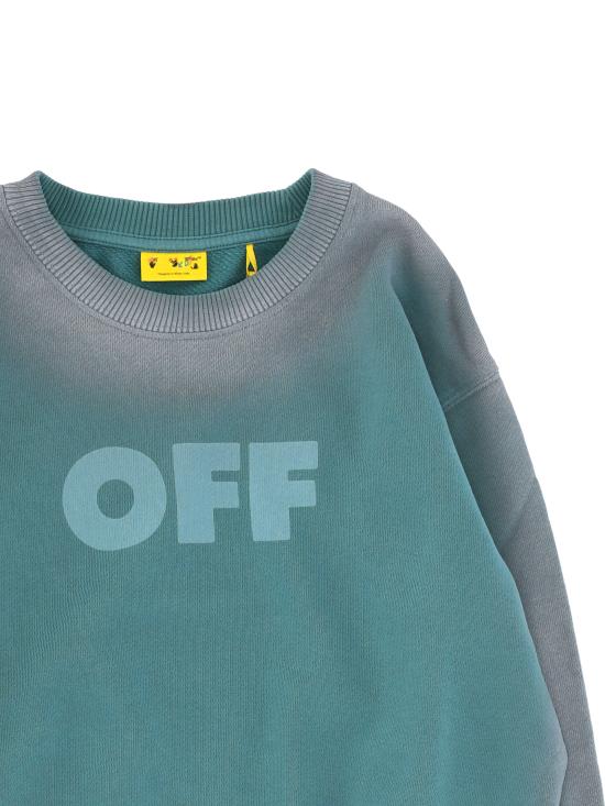 25FW [키즈] 오프화이트 캐시미어 니트 OBBA001F25FLE008 5950 Teal lig - OFF WHITE