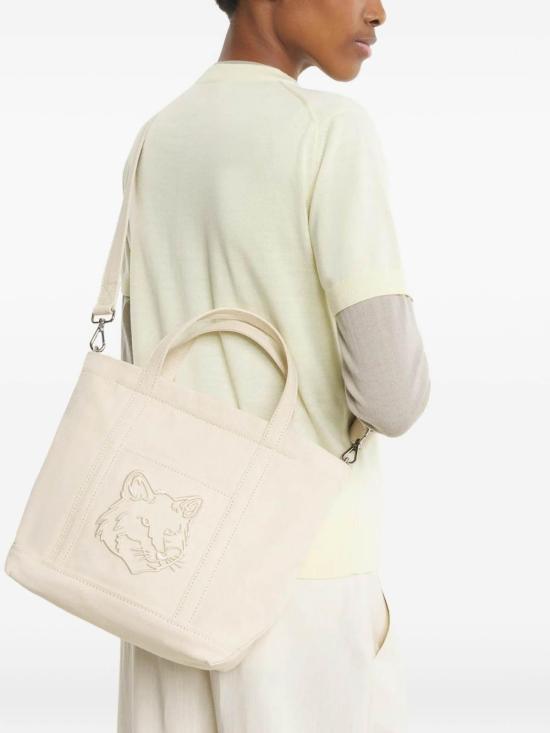 26SS 메종키츠네 폭스 헤드 스몰 토트백 LW05103WW01070432 Beige - MAISON KITSUNE