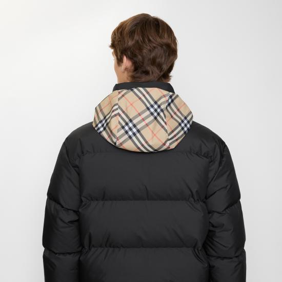 26FW 버버리 체크 테이프 스노우든 푸퍼 자켓 8110196 A1189 Nero - BURBERRY