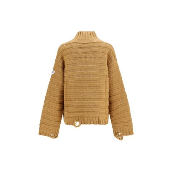 26FW MM6 메종마르지엘라 터틀넥 Mm6 메종 마르지엘라 울 오비스 아리에스 터틀넥  베이지 - MM6 MAISON MARGIELA