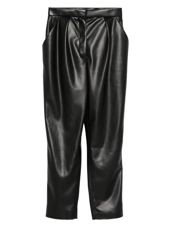 25FW 발망 가죽 팬츠 FF0PN190XH82 0PA Black