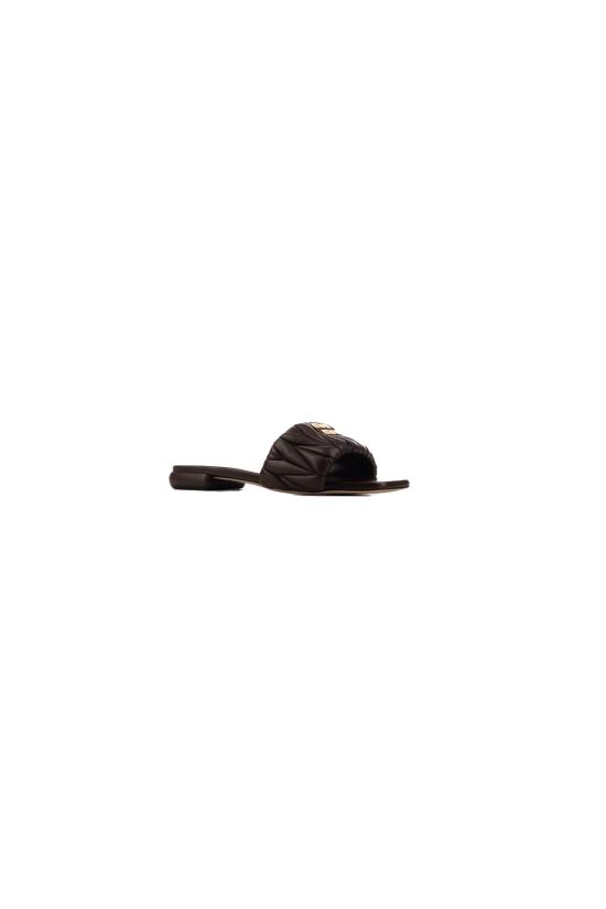 26FW 미우미우 마테라쎄 나파 가죽 슬라이드 5XX605F01088T F0NBL RADICA - MIU MIU