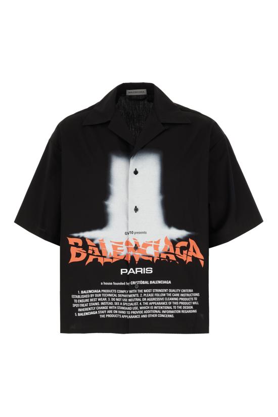 26FW 발렌시아가 반팔 셔츠 A001ZPTULA9 1000 BLACK
