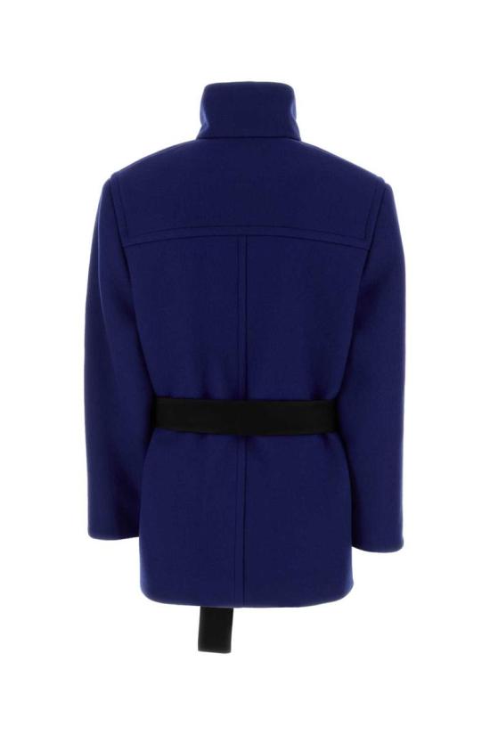 25FW 생로랑 울 소재 박시핏 벨트 코트 850307 Y5J784146 Blue - SAINT LAURENT