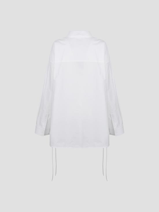 26SS 발렌시아가 레이스 업 셔츠 857835TRM28 9000 WHITE - BALENCIAGA
