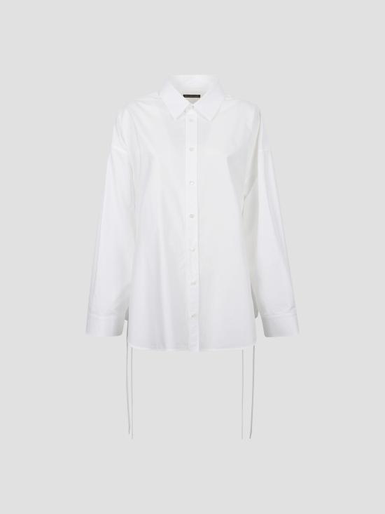 26SS 발렌시아가 레이스 업 셔츠 857835TRM28 9000 WHITE