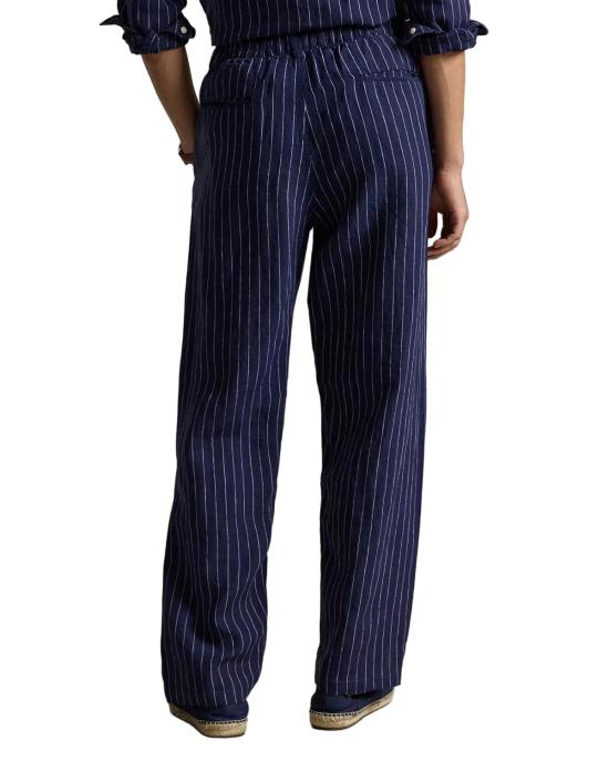  폴로 랄프로렌 치노 팬츠 Polo Ralph Lauren Lateef 릴렉스 핏 스트라이프 리넨 팬츠 네이비 앤 화이트 - POLO RALPH LAUREN