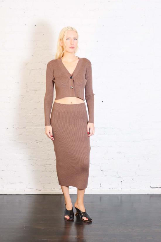  K. Becker 가디건 Regent Cropped Cardigan Chestnut - OTHER BRANDS