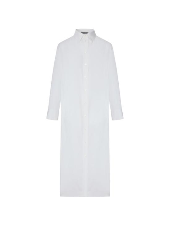 26SS 발렌시아가 포플린 백드레이프 롱 셔미지 드레스 872283 TUM209000 White