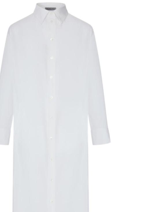 26SS 발렌시아가 포플린 백드레이프 롱 셔미지 드레스 872283 TUM209000 White - BALENCIAGA