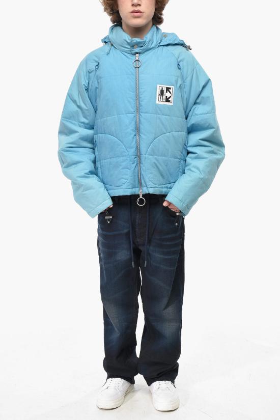  오프화이트 숏패딩 OMED023S20H940203000 Light blue - OFF WHITE